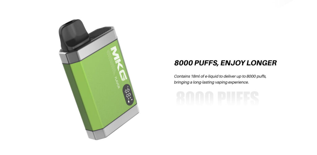 The Funky Republic Ti7000 Disposable Device is the first disposable e-cig with a screen that tells it all. Vapers will be able to see both the e-juice level 