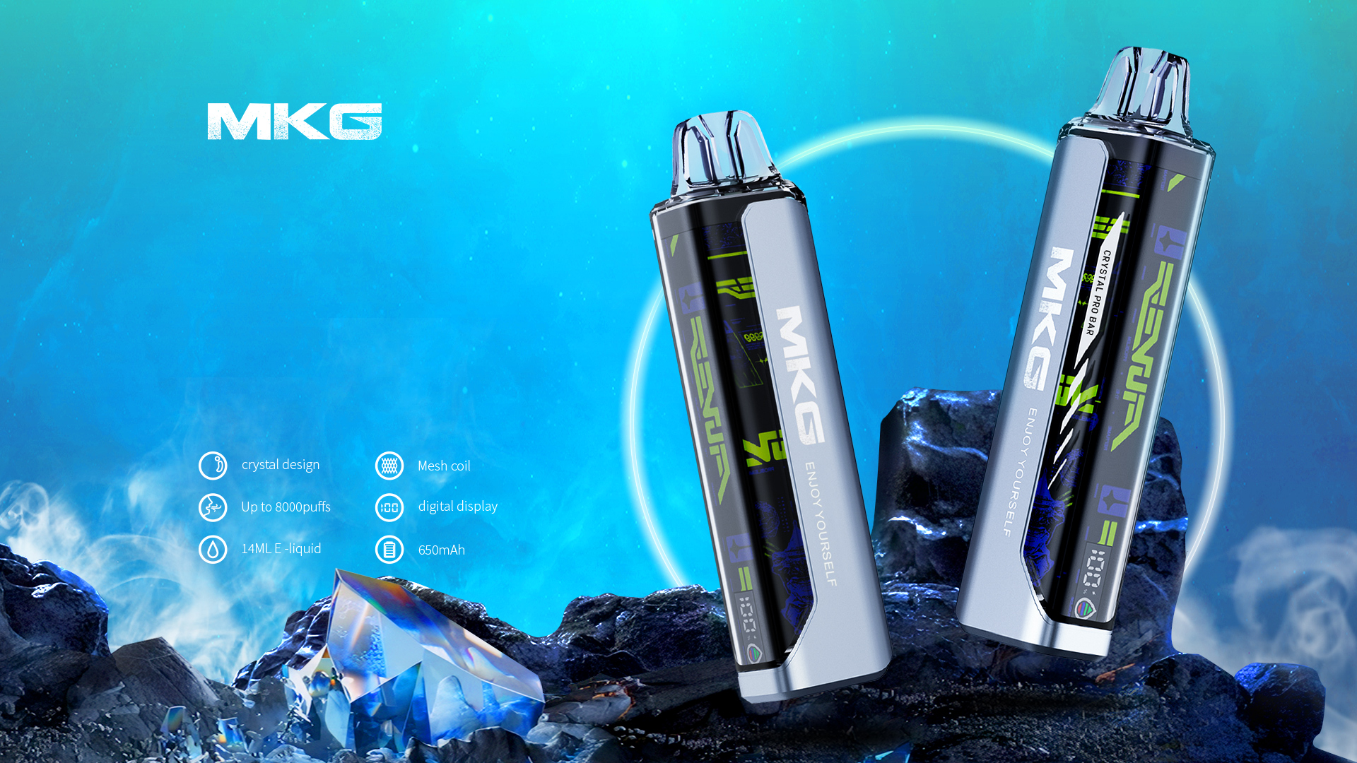 SKE Crystal Bar Disposable Vapes come in 30 different flavours with a 500 mAh battery that will easily provide you with up to 600 puffs.